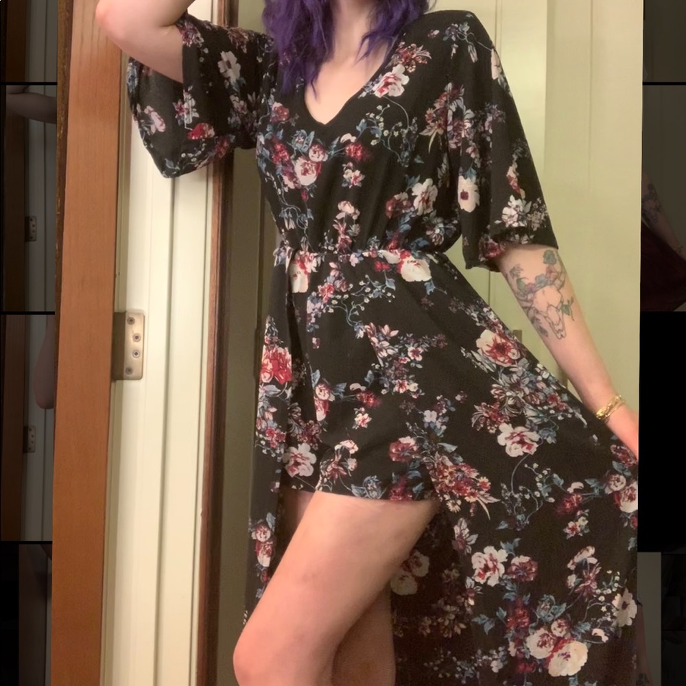 Miami Floral Romper with Long Train